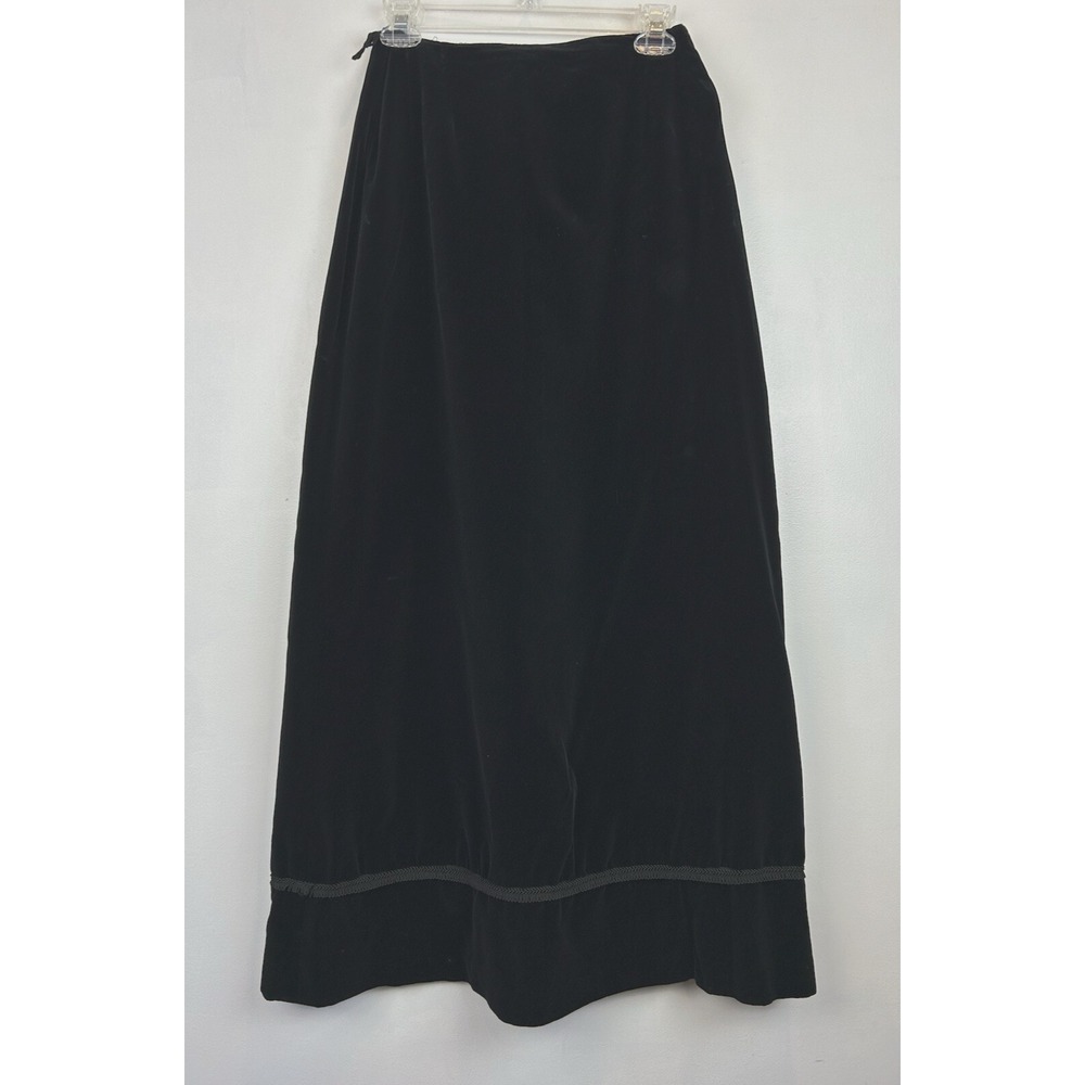 Vintage Velvet Maxi Skirt XS Black Y2K Wimsygoth Grunge Goth Dark Feminine - Picture 1 of 5